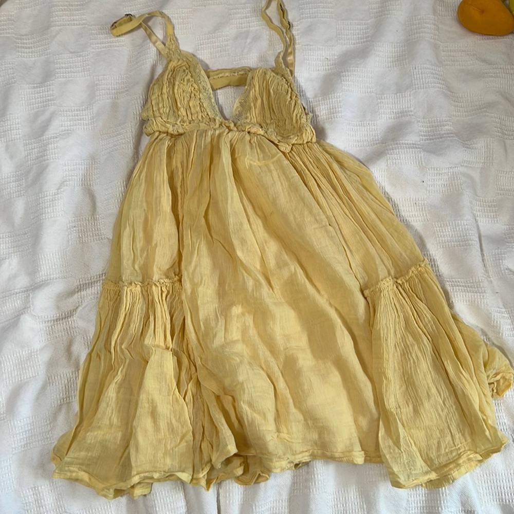 Free people pastel yellow dress